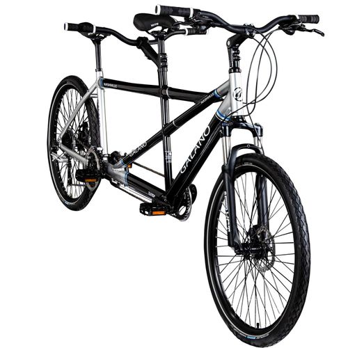 Galano Nashville 26 Zoll Tandem Fahrrad Mountainbike Bike 24 Gänge Shimano MTB Hardtail, Farbe:schwarz/grau, Rahmengröße:53/46 cm