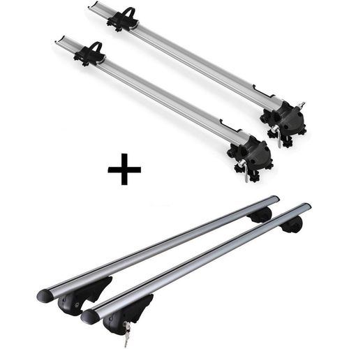 2x Fahrradträger Bike Pro + Relingträger Rio 135 kompatibel mit für Mercedes Vaneo W414 2002-2005