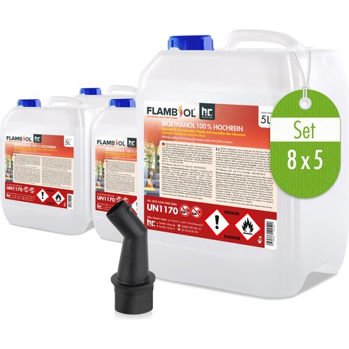 8x 5 L FLAMBIOL® Bioethanol 100 % Hochrein