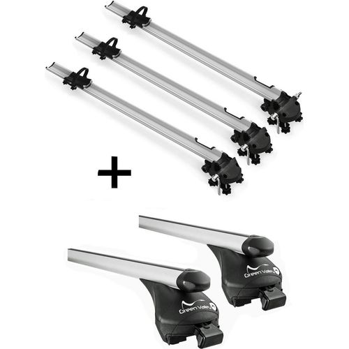 3x Fahrradträger Bike Pro + Relingträger Quick L kompatibel mit für BMW X1 (E84) 2009-2015
