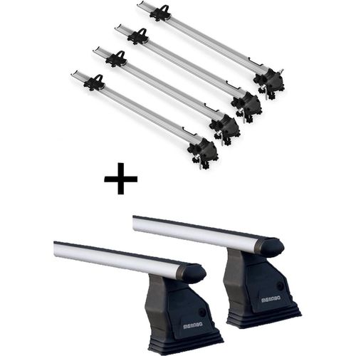 4x Fahrradträger Bike Pro + Dachträger Menabo Tema kompatibel mit Mercedes B-Klasse W245 2005-2011
