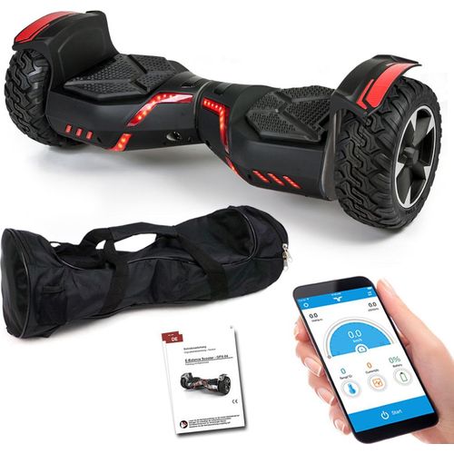 SUV Hoverboard 8,5 Zoll 800W Ares 8.5 - GPX-04 mit App Funktion, Bluetooth Lautsprecher, Kinder Sicherheitsmodus, Elektro Self Balance Board E-Scooter Hover Scooter - Schwarz
