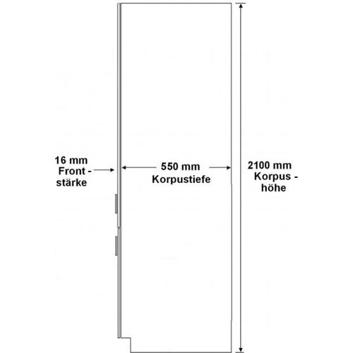 Küchen Hochschrank 60 Glanz Rot + Grau Küchenzeile Küchenblock Küche Rose Bianca