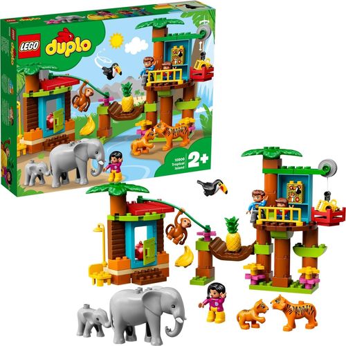 LEGO 10906 DUPLO Town Baumhaus im Dschungel Bauset, Lernspielzeug für Kleinkinder im Alter von 2 - 5 Jahren, mit 6 DUPLO-Tierfiguren