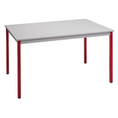 SODEMATUB Mehrzwecktisch lichtgrau, rot rechteckig, Vierkantrohr rot, 180,0 x 80,0 x 74,0 cm