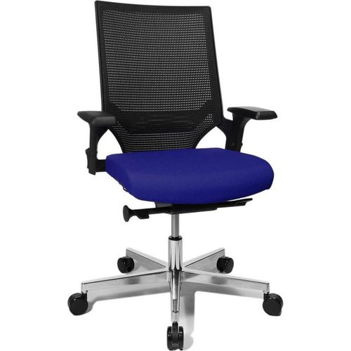 Bürodrehstuhl m.Punktsynchrontechnik schwarz/blau 420-550mm Trgf.110kg TOPSTAR