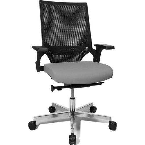 Bürodrehstuhl Punktsynchrontechnik schwarz/hellgrau 420-550mm Trgf.110kg TOPSTAR