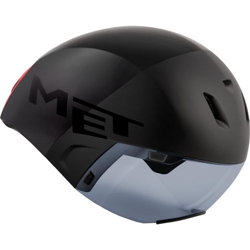 MET Fahrradhelm Codatronca , schwarz rot, S