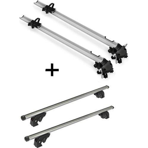 2x Fahrradträger Bike Pro + Dachträger/Relingträger VDP LION2 kompatibel mit Bmw X3 (E83) (5 Türer) 04-10