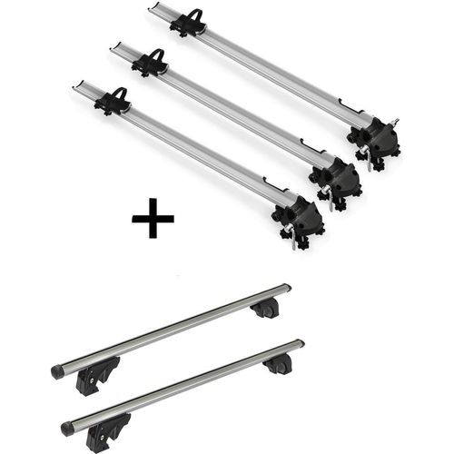 3x Fahrradträger Bike Pro + Dachträger/Relingträger VDP LION2 kompatibel mit Bmw X3 (E83) (5 Türer) 04-10
