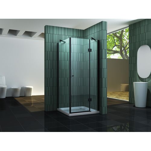 Duschkabine SILL (schwarz) 80 x 80 x 195 cm ohne Duschtasse