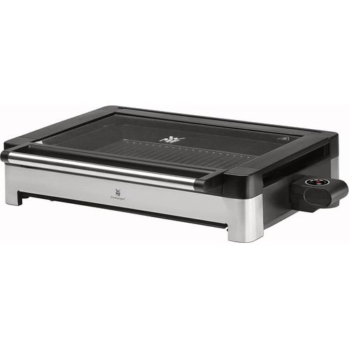WMF Lono Elektro Tischgrill mit Glasdeckel, beschichtete Grillplatte, 2200 Watt, edelstahl matt