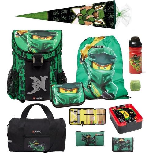 Lego Ninjago Schulranzen Set EASY GOLDEN POWER 10-teilig mit Sporttasche und Ninja Schultüte 85cm (2024)