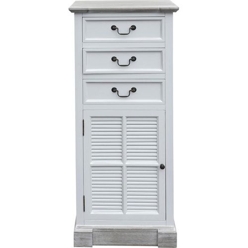 Hochschrank BEACH HOUSE weiß braun Badschrank Kommode Hamptons Tisch Long Island