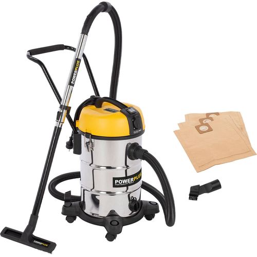 Powerplus Nasssauger 1200 W Trockensauger Industriesauger Staubsauger 30 L
