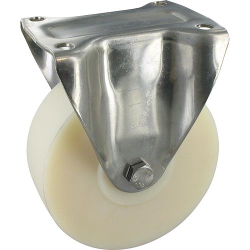 Edelstahlrollen Bockrolle Ø125mm Polyamid Anschraubplatte