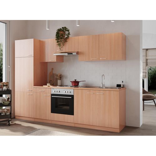Küche Küchenzeile Küchenblock Einbauküche Buche Gerda 270 cm Respekta