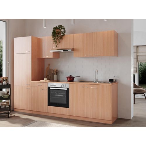 Küche Küchenzeile Küchenblock Einbauküche Buche Gerda 270 cm Respekta