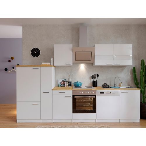 Küche Küchenzeile Küchenblock Einbauküche Weiß Malia 310 cm Respekta