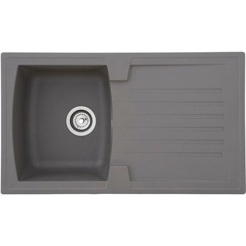 Küchenspüle Einbauspüle Spüle Granit Mineralite 86 x 50 Grau Respekta Boston