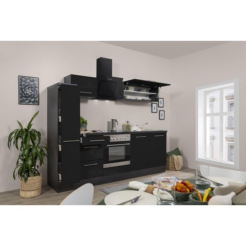 Küche Küchenzeile Küchenblock Eiche Schwarz Amanda 240 cm Respekta Premium