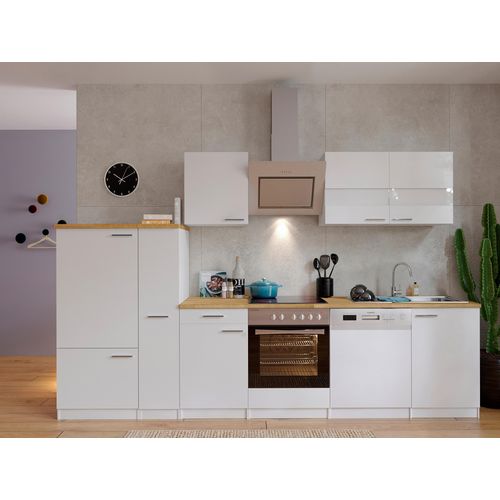 Küche Küchenzeile Küchenblock Einbauküche Weiß Malia 310 cm Respekta