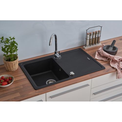 Küchenspüle Einbauspüle Spülbecken Granitspüle 78x50 Schwarz Respekta Columbia
