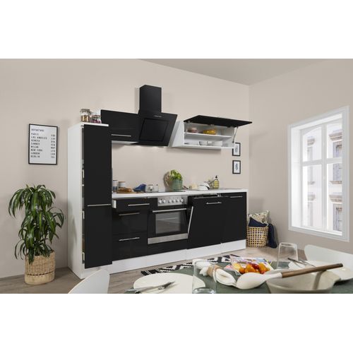 Küche Küchenzeile Küchenblock Weiß Schwarz Amanda 250 cm Respekta Premium