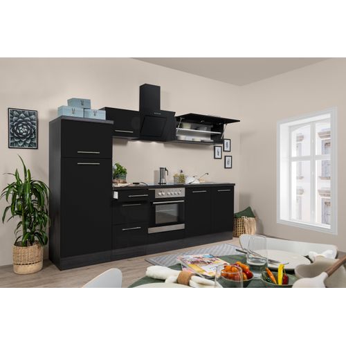 Küche Küchenzeile Küchenblock Eiche Schwarz Amanda 270 cm Respekta Premium