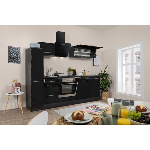 Küche Küchenzeile Küchenblock Eiche Schwarz Amanda 250 cm Respekta Premium