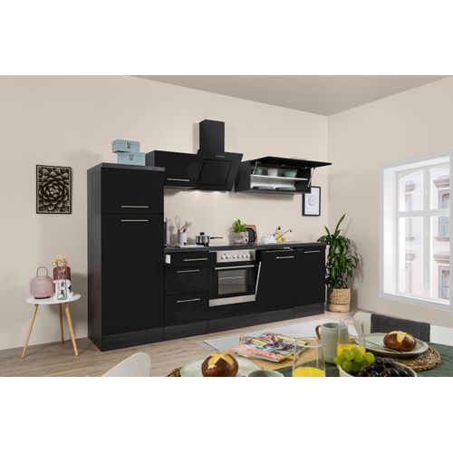 Küche Küchenzeile Küchenblock Eiche Schwarz Amanda 280 cm Respekta Premium