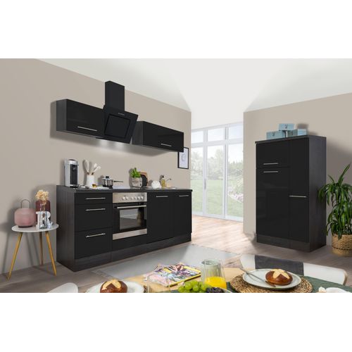 Küche Küchenzeile Küchenblock Eiche Schwarz Amanda 310 cm Respekta Premium