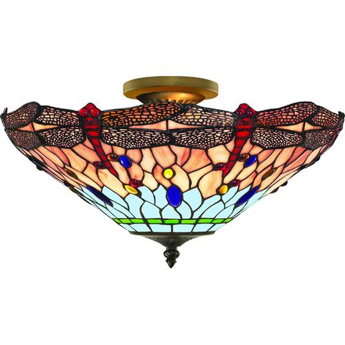 Deckenleuchte, Antik Messing, 42 cm, DRAGONFLY