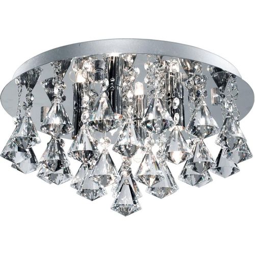 Kristall Deckenleuchte IP44 chrom Badezimmerleuchte Ø38 cm