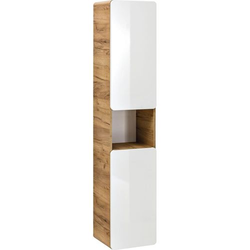 Badezimmer Hängeschrank 175x35x32 cm FERMO Weiss Hochglanz