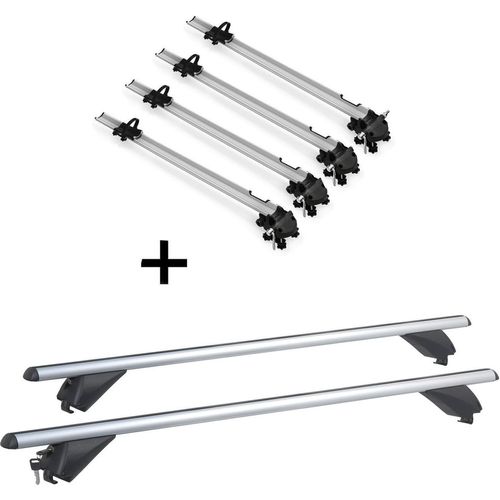4x Fahrradträger Bike Pro + Alu Dachträger RB003 kompatibel mit Bmw X1 (E84) (5Türer) 2009-2015