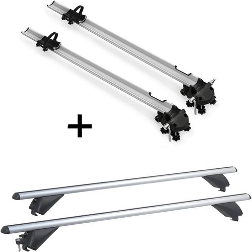 2x Fahrradträger Bike Pro + Alu Dachträger RB003 kompatibel mit Bmw X1 (E84) (5Türer) 2009-2015