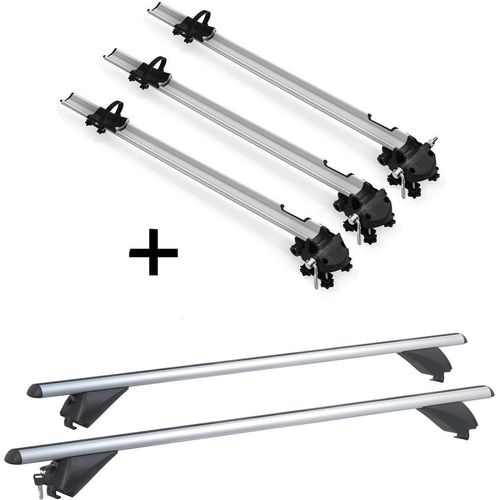 3x Fahrradträger Bike Pro + Alu Dachträger RB003 kompatibel mit Bmw X1 (E84) (5Türer) 2009-2015
