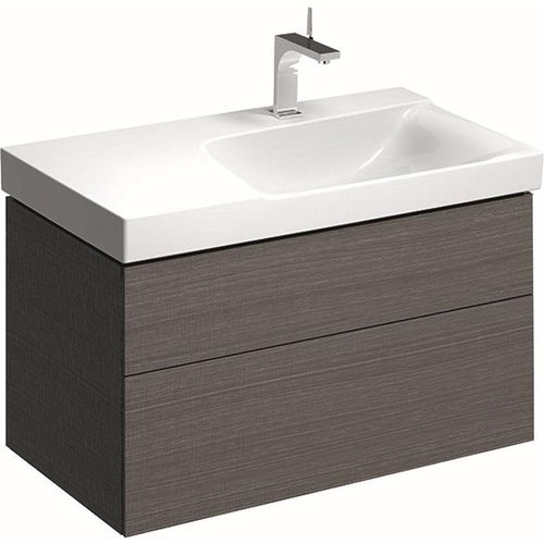 Geberit Xeno 2 - Waschtischunterschrank 900 mm mit Ablagefläche, Auszug mit LED-Beleuchtung, grau 500.516.43.1