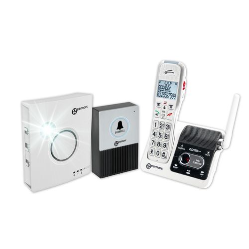 Geemarc AmpliDECT 595 ULE DOORBELL schnurloses verst„rktes 50 dB Schwerh”rigentelefon mit Gegensprechanlage (Doorbell und Ringer inklusiv) - Deutsche Version