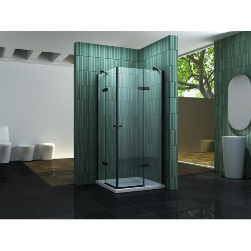 Duschkabine NEOTEC (schwarz) 80 x 80 x 195 cm ohne Duschtasse