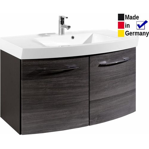 Waschtisch mit Becken Fiona 13 Eiche Rauchsilber 100x54x47 Waschplatz