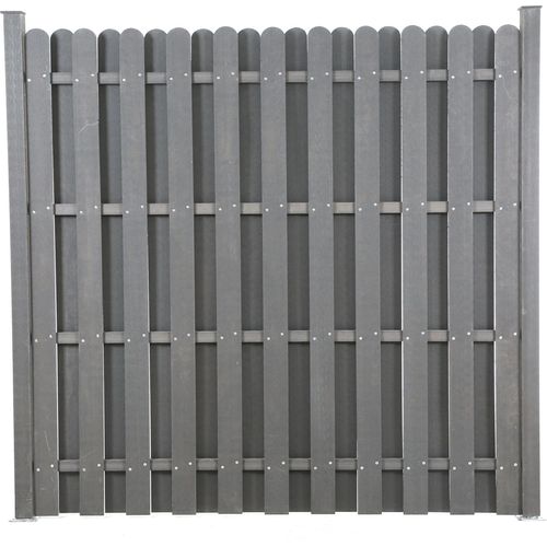 WPC Sichtschutzelement Zaun Sichtschutz Gartenzaun Lattenzaun 180x180 anthrazit 3x Lamellenzaun inkl. Pfosten Holzzaun WPC Windschutz TOP MULTI
