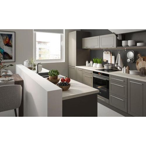 Küchenzeile 240cm lava / dust grey Küchenblock Modern Küche Komplett