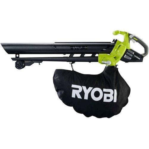 RYOBI Akku-Laubsauger OBV18 18V, Laubbläser, Laubgebläse inkl. Laubfangsack, Schultergurt, Rollen, ohne Akku