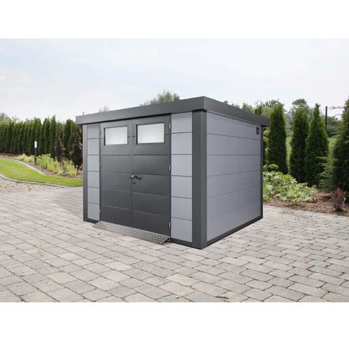 Gartenhaus Classico 3024 inkl. Regenrinne 318 x 258 cm lichtgrau