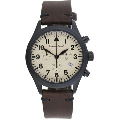 Aristo Herren Messerschmitt Uhr Edelstahl Chronograph ME5030-44VB Leder