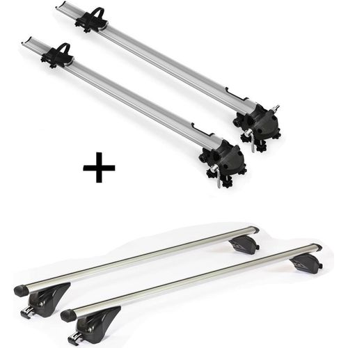 2x Fahrradträger Bike Pro + Dachträger/Relingträger VDP KING1 kompatibel mit für Jeep Compass II (5 Türer) ab 17