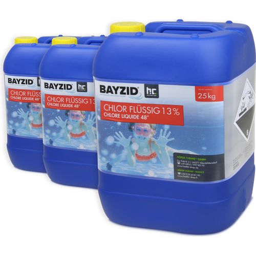 3x25 kg BAYZID® Flüssigchlor 13% zur effektiven Pool Desinfektion