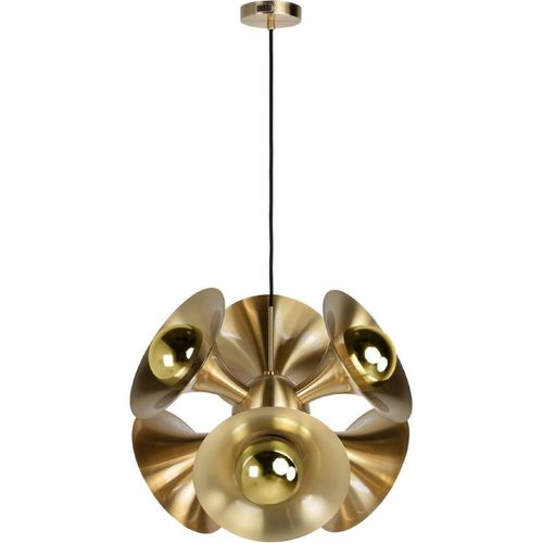 Casa Padrino Luxus Hängeleuchte Messingfarben 55 x 55 x H. 53 cm - Messing Pendelleuchte - Wohnzimmer Lampe - Luxus Kollektion
